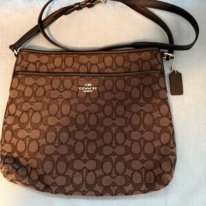 Coach Purse Rowan File Bag In Black Signature Canvas